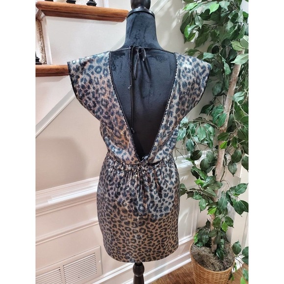 Bedo Femme Animal Print Round Neck Sleeveless Knee Length Dress Size Small - Picture 7 of 11